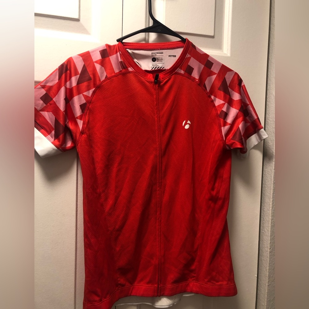 Bontrager Women's Red Cycling Jersey Botanical Multi Pouch Pocket Size Medium
